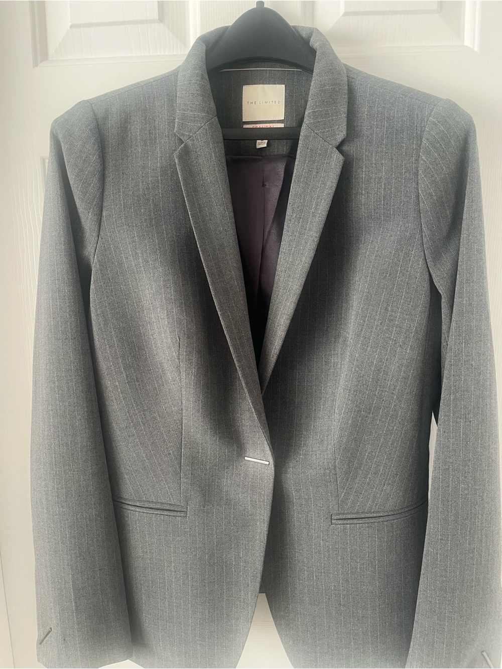 The Limited Gray Pinstripe Women's Tailored Suit (Slacks & Blazer)